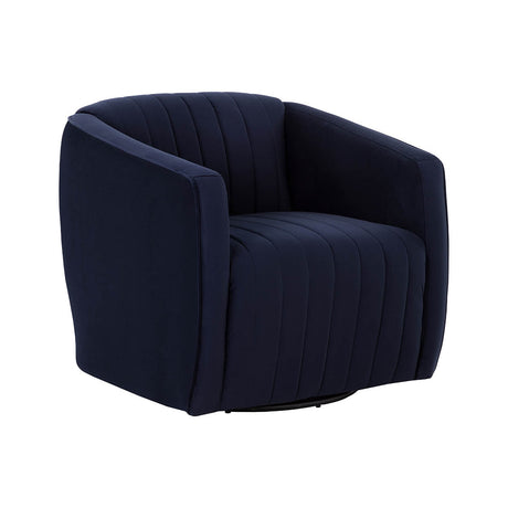 Garrison Swivel Lounge Chair - Abbington Navy - Home Elegance USA