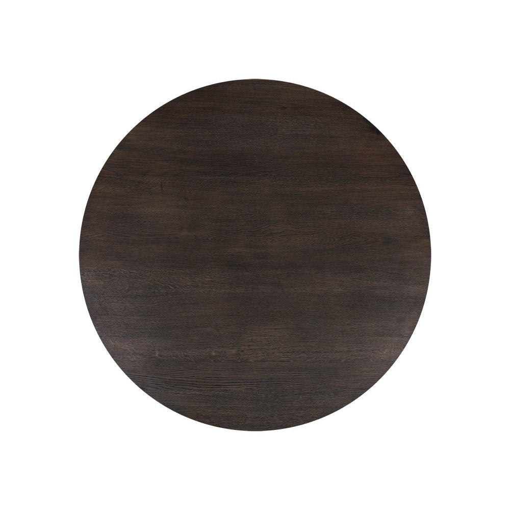 Elina Dining Table - Round - Brown Oak - 54" - Home Elegance USA