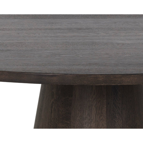 Elina Dining Table - Round - Brown Oak - 54" - Home Elegance USA