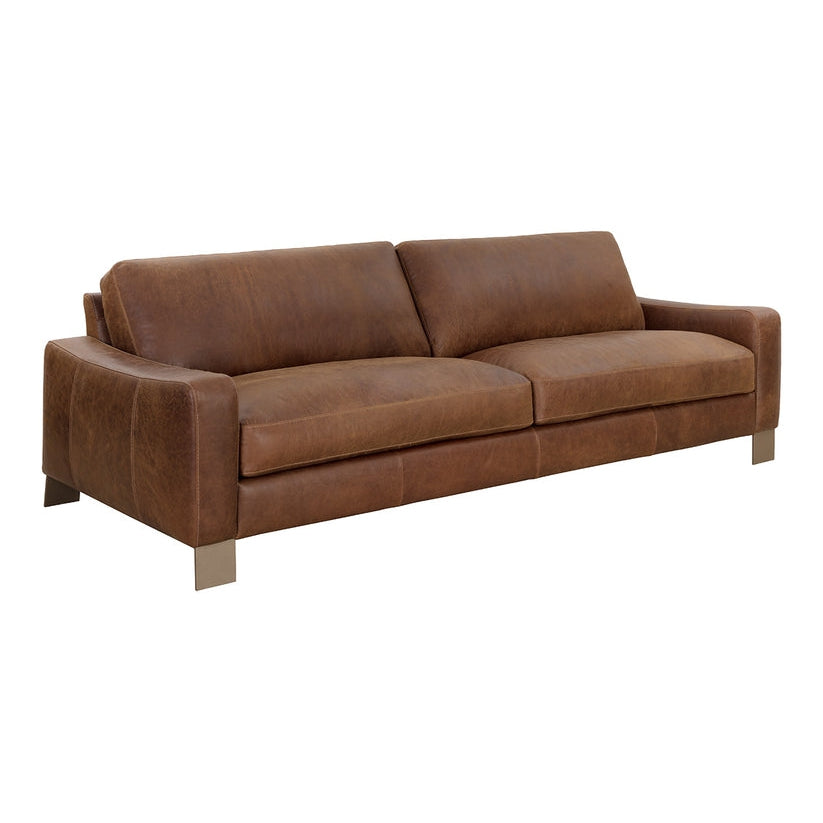 Rafael Sofa - Aged Cognac Leather - Home Elegance USA