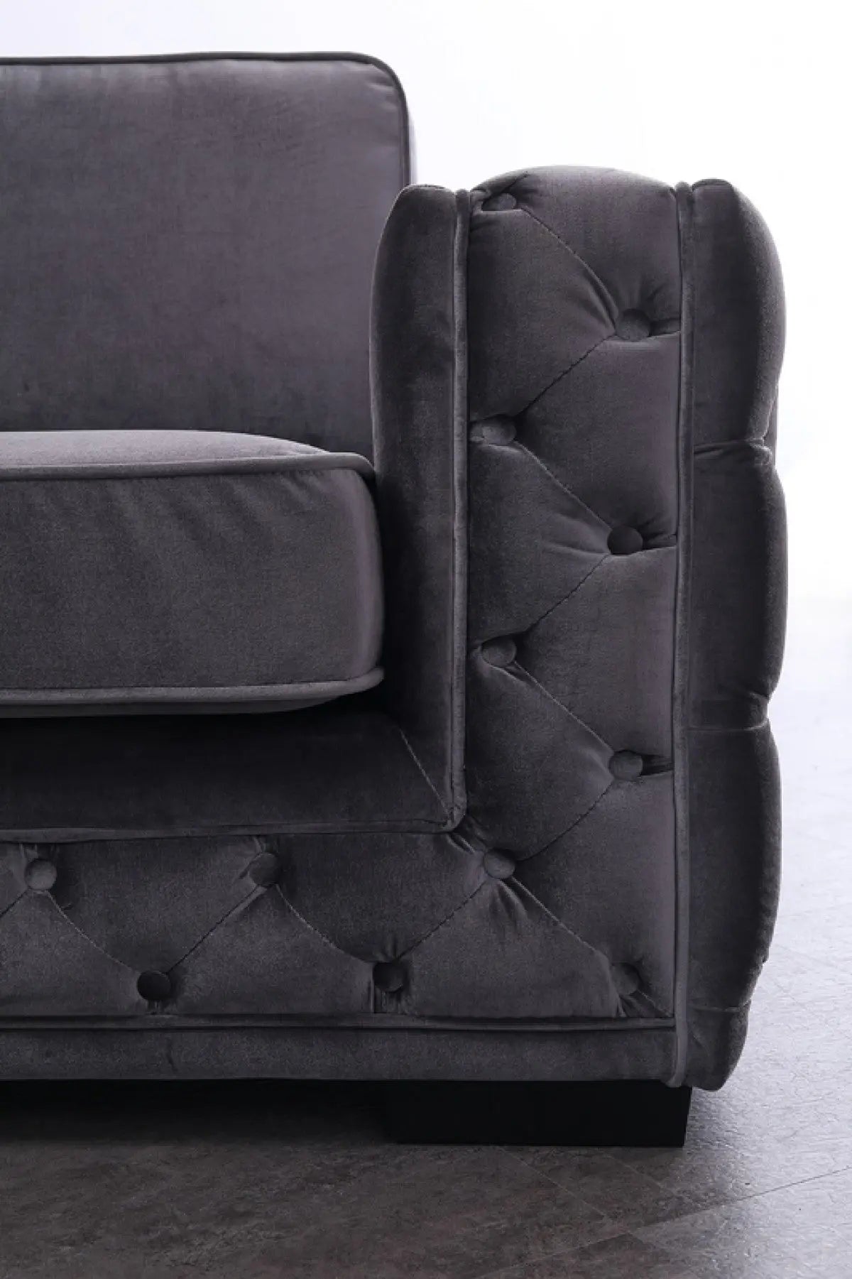Divani Casa Jean Modern Grey Velvet Sectional Sofa Vg2T1125 - Gry | Home Elegance USA