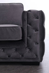 Divani Casa Jean Modern Grey Velvet Sectional Sofa Vg2T1125 - Gry | Home Elegance USA