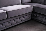 Divani Casa Jean Modern Grey Velvet Sectional Sofa Vg2T1125 - Gry | Home Elegance USA