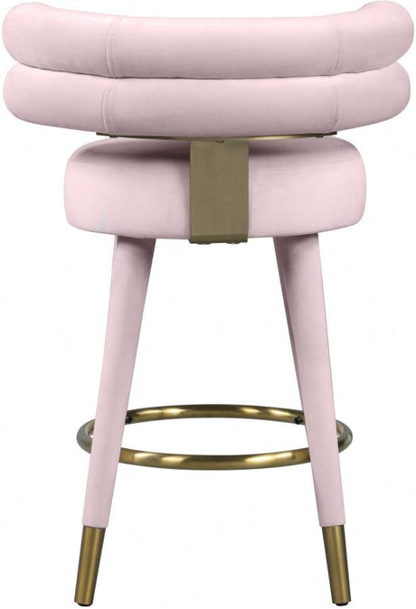 Meridian Furniture - Fitzroy Velvet Counter Stool Set Of 2 In Pink - 798Pink-C