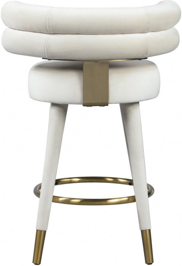 Meridian Furniture - Fitzroy Velvet Counter Stool Set Of 2 In Cream - 798Cream-C