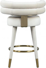 Meridian Furniture - Fitzroy Velvet Counter Stool Set Of 2 In Cream - 798Cream-C