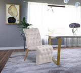 Curve Velvet Dining Chair Set Of 2 In Cream - 920Cream - C | Meridian | Home Elegance USA