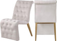 Curve Velvet Dining Chair Set Of 2 In Cream - 920Cream-C | Meridian