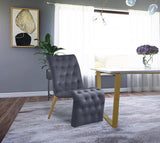 Curve Velvet Dining Chair Set Of 2 In Grey - 920Grey - C | Meridian | Home Elegance USA