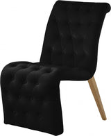 Curve Velvet Dining Chair Set Of 2 In Black - 920Black - C | Meridian | Home Elegance USA