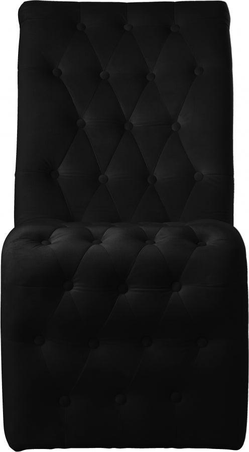 Meridian Furniture - Curve Velvet Dining Chair Set Of 2 In Black - 920Black-C