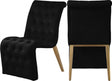 Curve Velvet Dining Chair Set Of 2 In Black - 920Black-C | Meridian