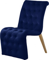 Curve Velvet Dining Chair Set Of 2 In Navy - 920Navy - C | Meridian | Home Elegance USA