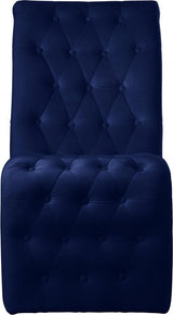 Curve Velvet Dining Chair Set Of 2 In Navy - 920Navy - C | Meridian | Home Elegance USA