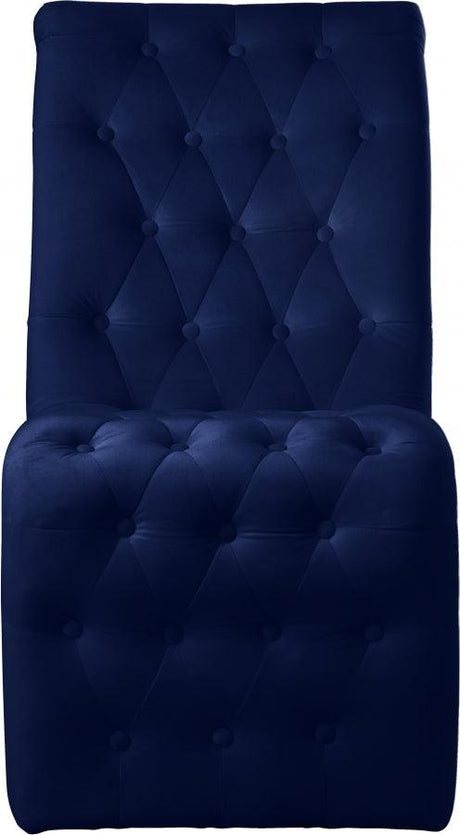 Meridian Furniture - Curve Velvet Dining Chair Set Of 2 In Navy - 920Navy-C