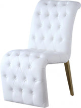 Curve Faux Leather Dining Chair Set Of 2 In White - 920White - C | Meridian | Home Elegance USA