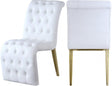 Curve Faux Leather Dining Chair Set Of 2 In White - 920White-C | Meridian