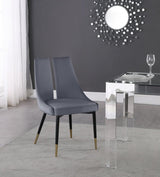 Meridian Furniture - Sleek Velvet Dining Chair Set Of 2 In Grey - 944Grey-C