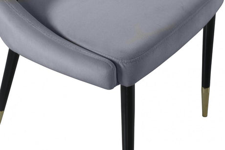 Meridian Furniture - Sleek Velvet Dining Chair Set Of 2 In Grey - 944Grey-C