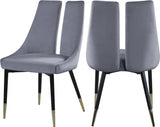 Meridian Furniture - Sleek Velvet Dining Chair Set Of 2 In Grey - 944Grey-C