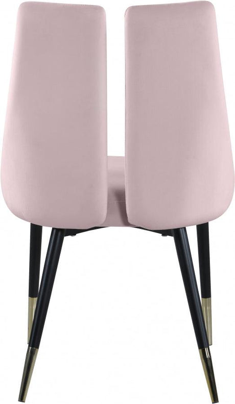 Meridian Furniture - Sleek Velvet Dining Chair Set Of 2 In Pink - 944Pink-C