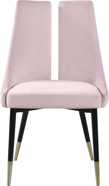 Meridian Furniture - Sleek Velvet Dining Chair Set Of 2 In Pink - 944Pink-C