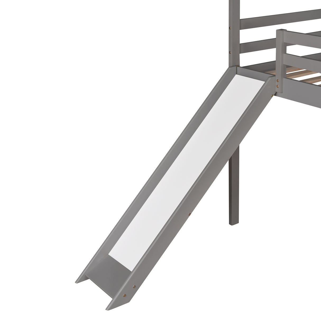 Twin Loft Bed with Slide, House Bed with Slide,Gray(OLD SKU :WF286245AAE) - Home Elegance USA