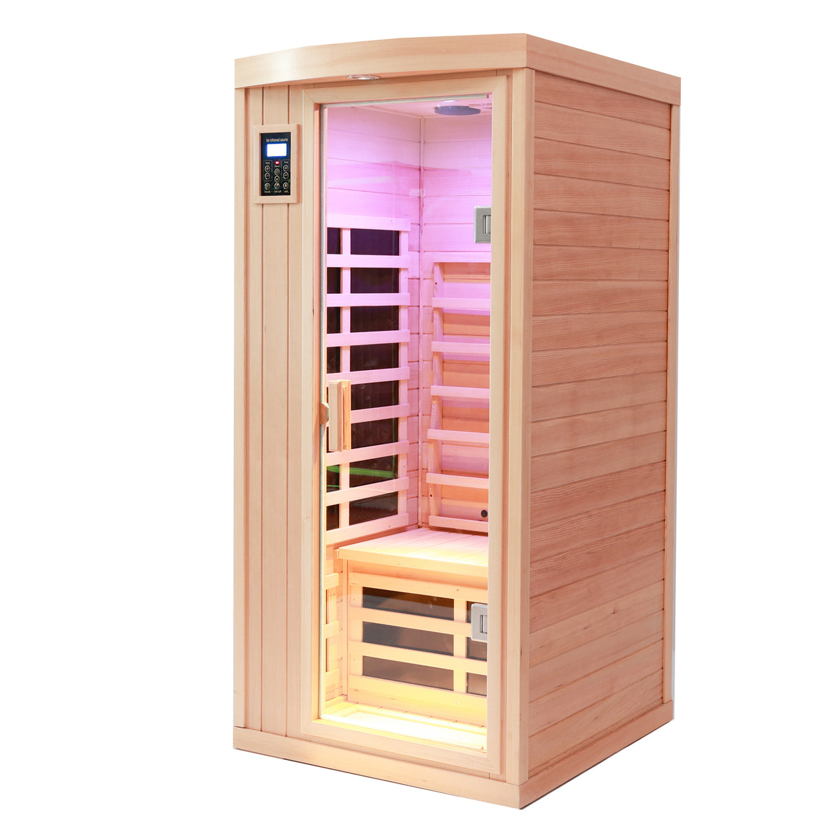 One-person hemlock sauna room Far infrared plus ceramic tube heating Indoor sauna room for one person