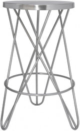 Meridian Furniture - Mercury Counter Stool Set Of 2 In Silver - 947Silver