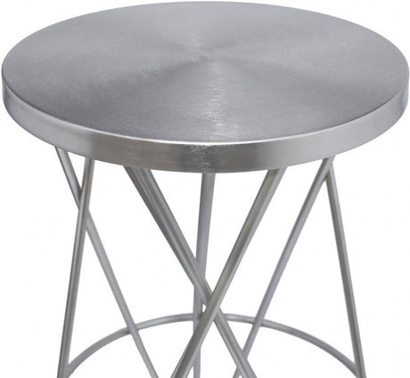 Meridian Furniture - Mercury Counter Stool Set Of 2 In Silver - 947Silver