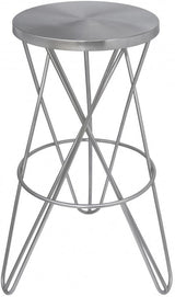 Meridian Furniture - Mercury Bar Stool Set Of 2 In Silver - 948Silver