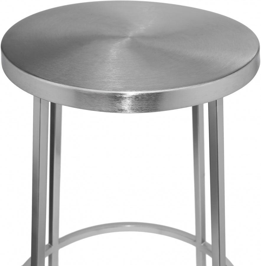 Meridian Furniture - Tyson Bar Stool Set Of 2 In Silver - 950Silver