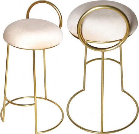 Meridian Furniture - Ring Velvet Counter Stool Set Of 2 In Cream - 951Cream-C