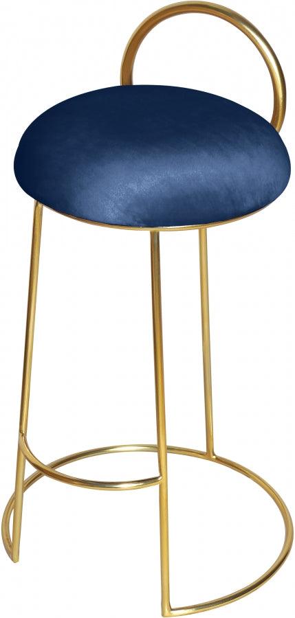 Meridian Furniture - Ring Velvet Counter Stool Set Of 2 In Navy - 951Navy-C