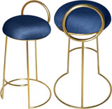 Meridian Furniture - Ring Velvet Counter Stool Set Of 2 In Navy - 951Navy-C