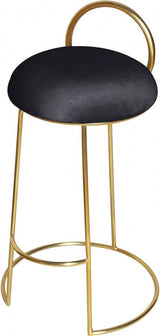 Meridian Furniture - Ring Velvet Counter Stool Set Of 2 In Black - 951Black-C