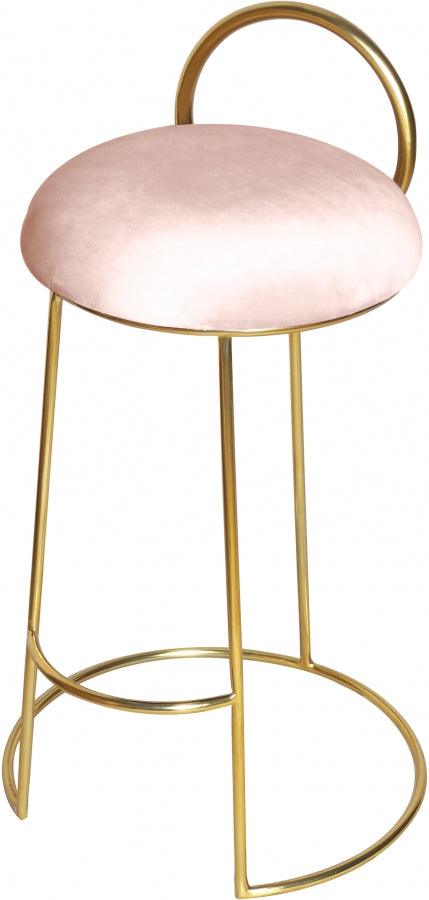 Meridian Furniture - Ring Velvet Counter Stool Set Of 2 In Pink - 951Pink-C