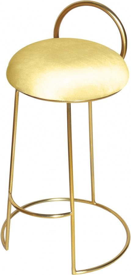 Meridian Furniture - Ring Velvet Counter Stool Set Of 2 In Yellow - 951Yellow-C