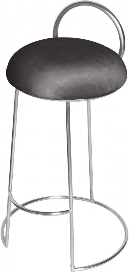 Meridian Furniture - Ring Velvet Counter Stool Set Of 2 In Grey - 952Grey-C