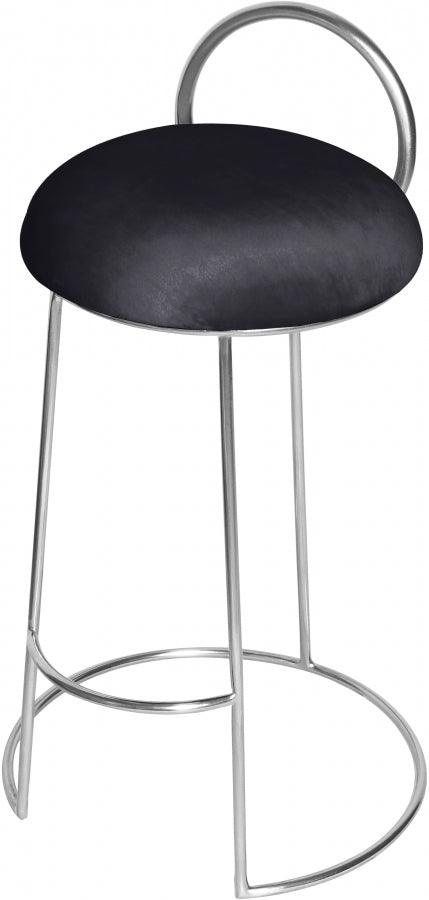 Meridian Furniture - Ring Velvet Counter Stool Set Of 2 In Black - 952Black-C