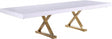 Excel Extendable 2 Leaf Dining Table In White Lacquer - 994-T | Meridian