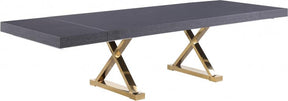 Excel Extendable 2 Leaf Dining Table In Grey Oak Lacquer - 995-T | Meridian