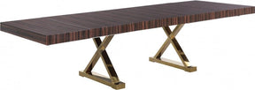 Excel Extendable 2 Leaf Dining Table In Brown Zebra Lacquer - 996-T | Meridian