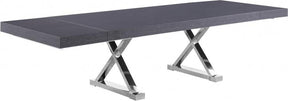 Excel Extendable 2 Leaf Dining Table In Grey Oak Lacquer - 998-T | Meridian