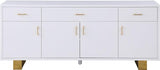 Meridian Furniture - Excel Sideboard-Buffet In White Lacquer - 355