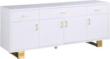 Meridian Furniture - Excel Sideboard-Buffet In White Lacquer - 355