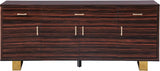 Meridian Furniture - Excel Sideboard-Buffet In Brown Zebra Lacquer - 357