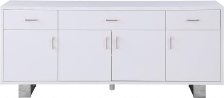 Meridian Furniture - Excel Sideboard-Buffet In White Lacquer - 358