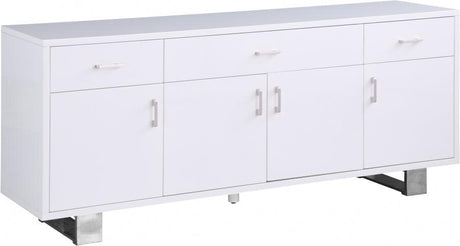 Meridian Furniture - Excel Sideboard-Buffet in White Lacquer - 358