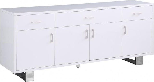 Meridian Furniture - Excel Sideboard-Buffet In White Lacquer - 358